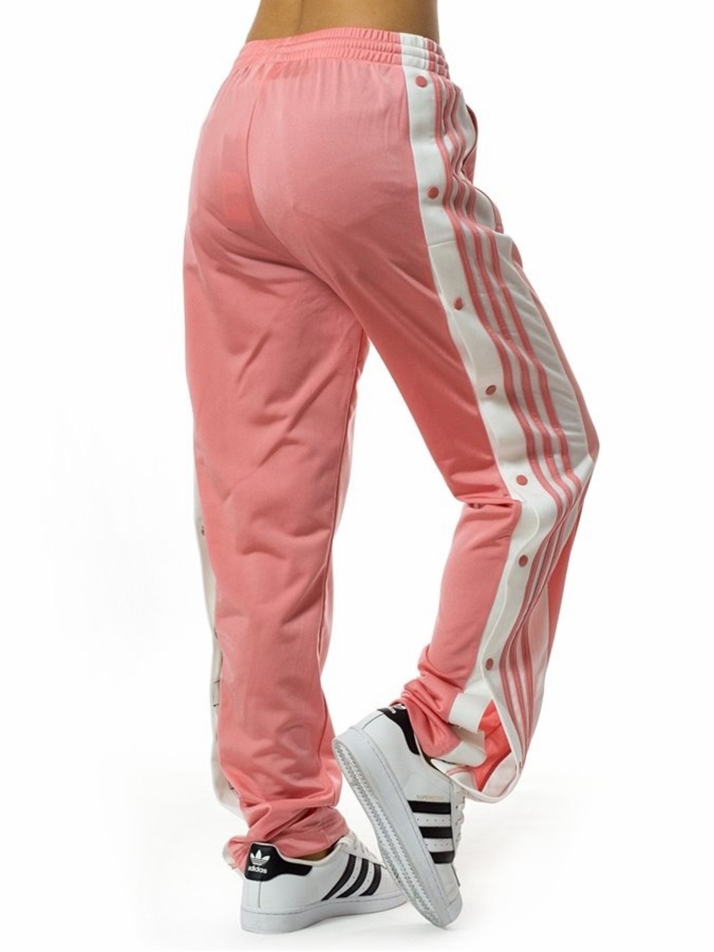 adidas Pink Track Pants with White Side Stripes - Picture 4 of 7